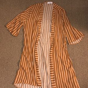Carly Jean Los Angeles Striped 3/4 Kimono